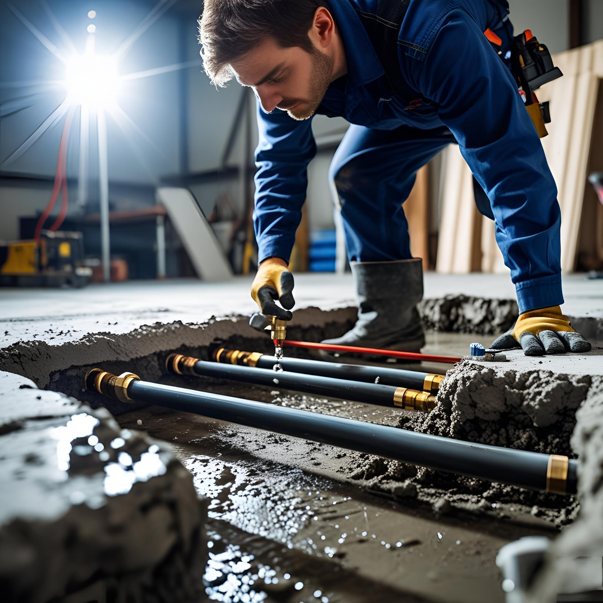 Underfloor heating system installation in progress